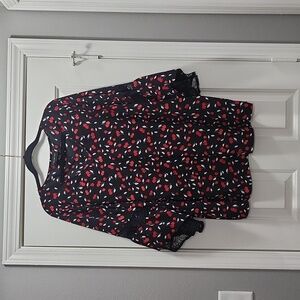 Lane Bryant Black Top with Cherry Design